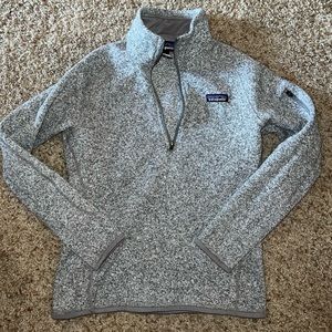 Patagonia Gray 1/4 Zip Better Sweater Fleece Pullover Womens size Small S EUC